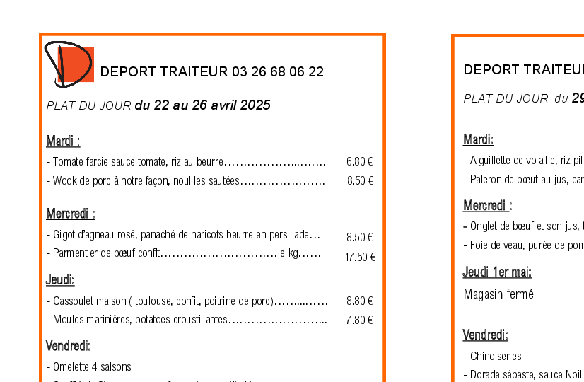 Preview Menu