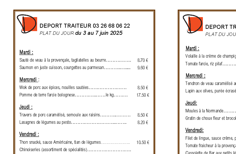 Preview Menu
