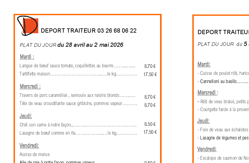 Preview Menu